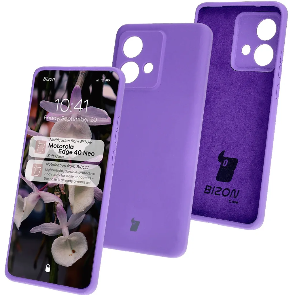 Kryt Bizon Soft Case Motorola Edge 40 Neo deep purple