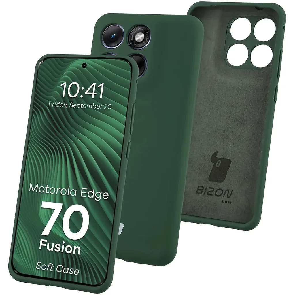 Kryt Bizon Soft Case Motorola Edge 70 Fusion, dark green