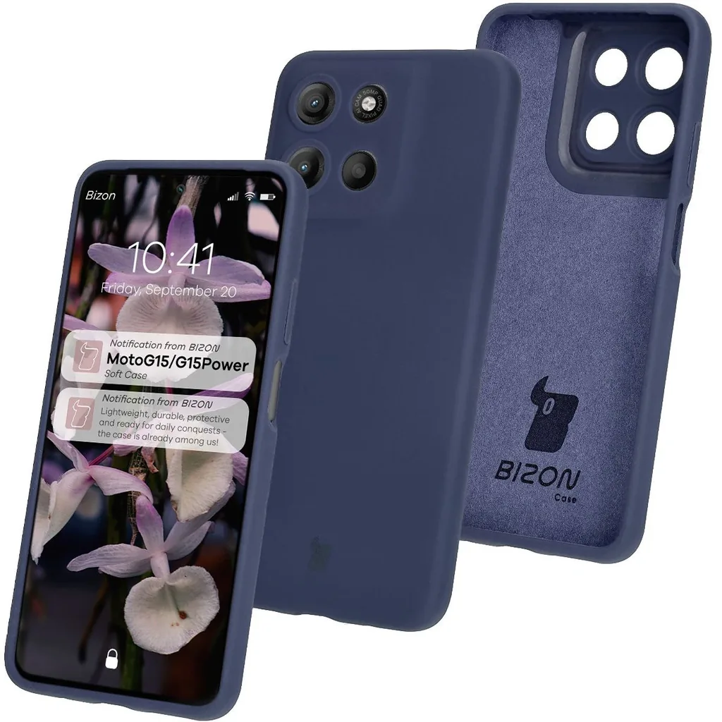 Kryt Bizon Soft Case Motorola Moto G15 / G15 Power dark blue