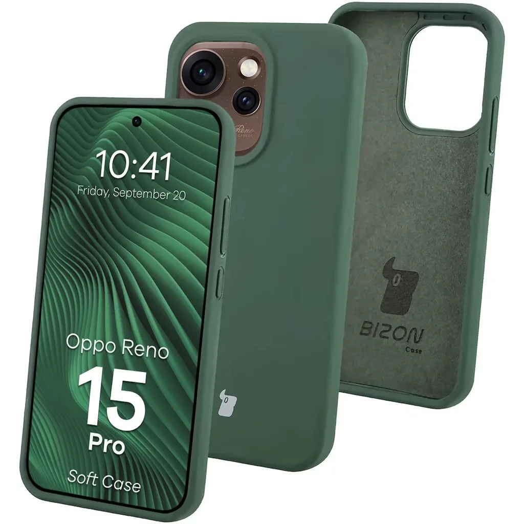 Kryt Bizon Soft Case Oppo Reno 15 Pro, dark green