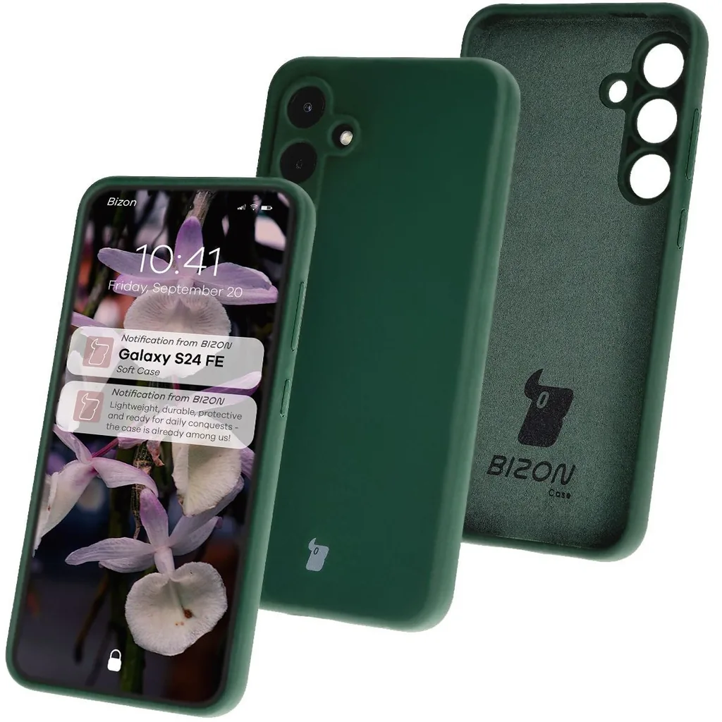 Kryt Bizon Soft Case Samsung Galaxy S24 FE dark green