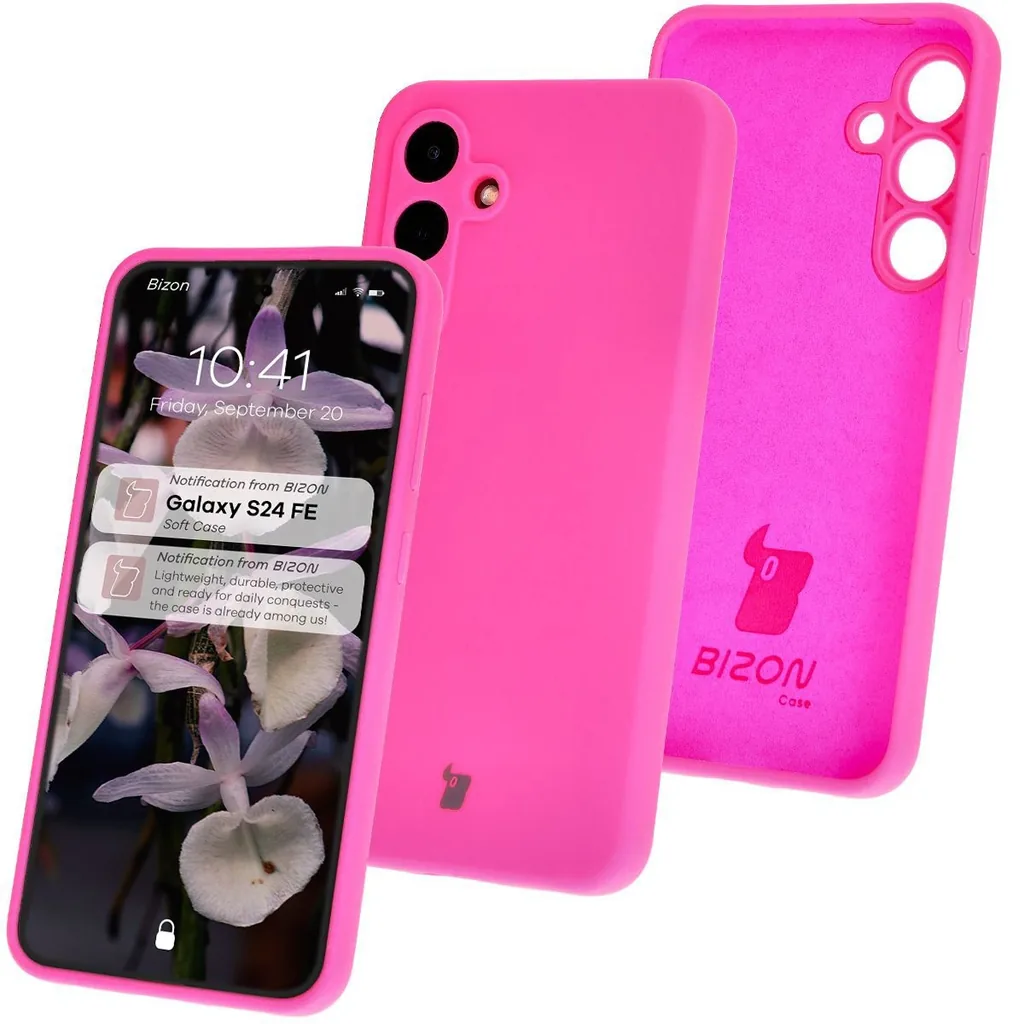 Kryt Bizon Soft Case Samsung Galaxy S24 FE neon pink