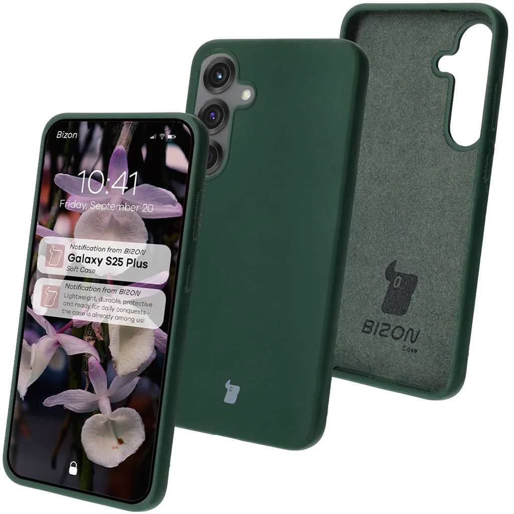 Kryt Bizon Soft Case Samsung Galaxy S25+ Plus dark green