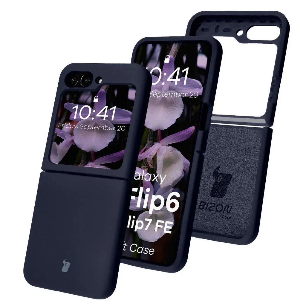 Kryt Bizon Soft Case silicone case for Samsung Galaxy Z Flip7 FE / Z Flip6 dark blue