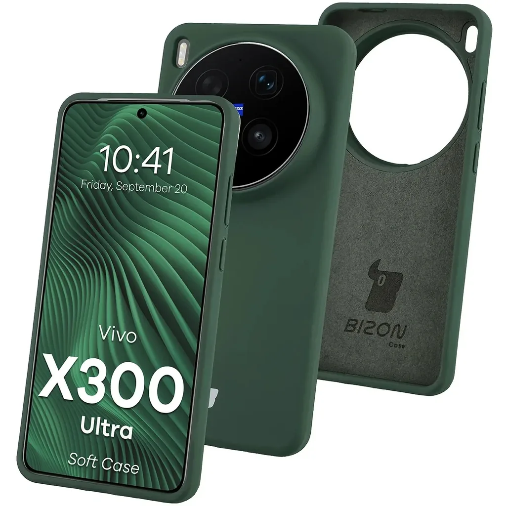 Kryt Bizon Soft Case Vivo X300 Ultra, dark green