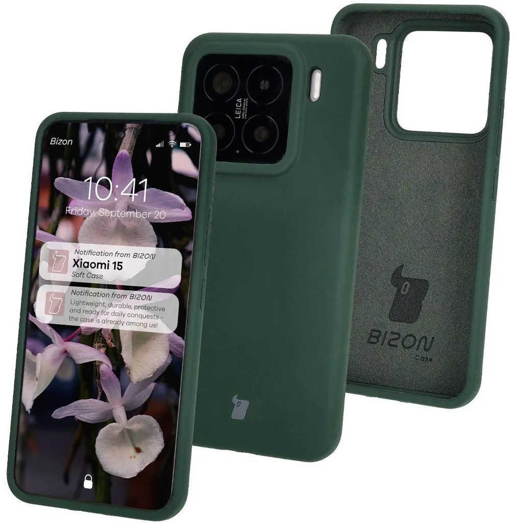 Kryt Bizon Soft Case Xiaomi 15 dark green