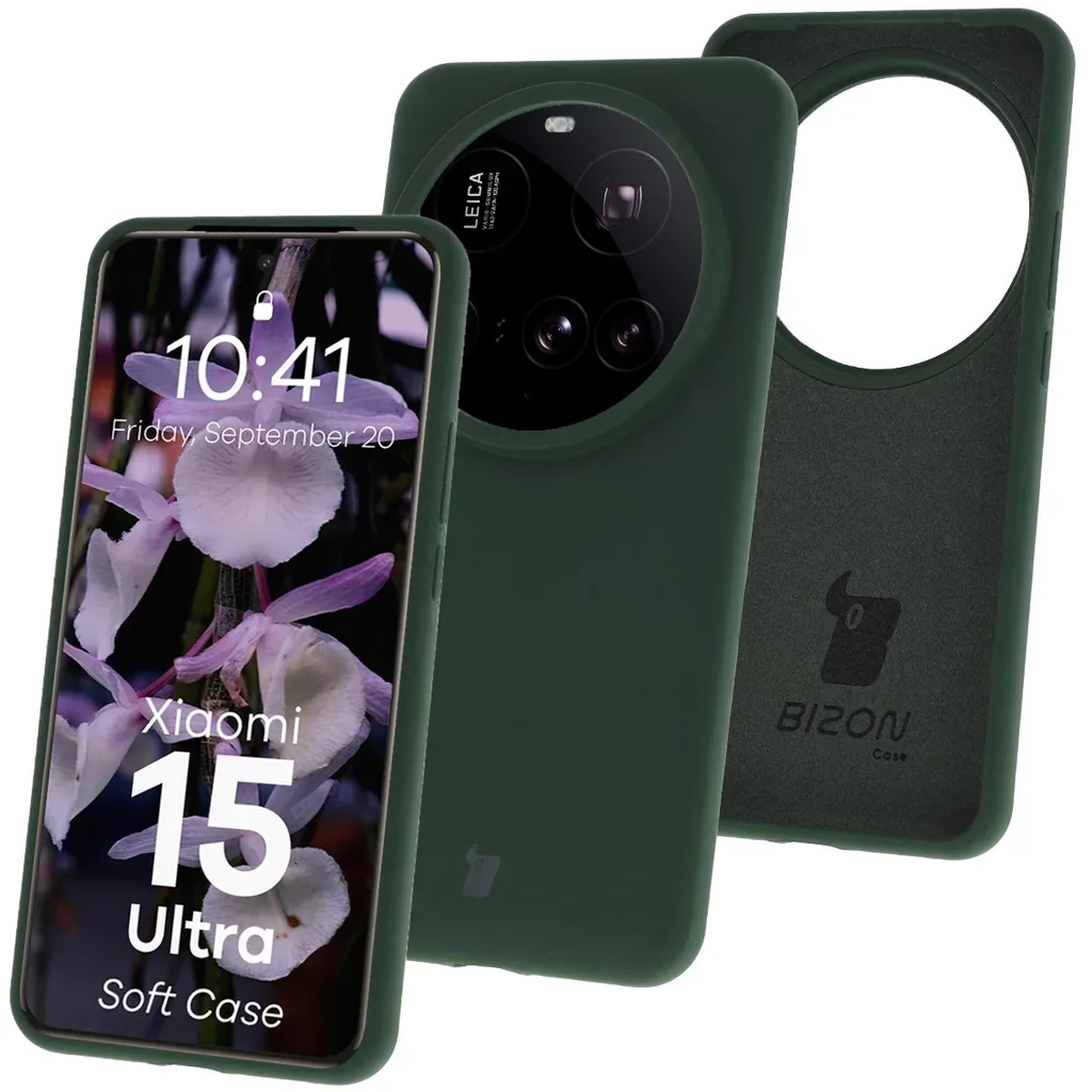 Kryt Bizon Soft Case Xiaomi 15 Ultra dark green