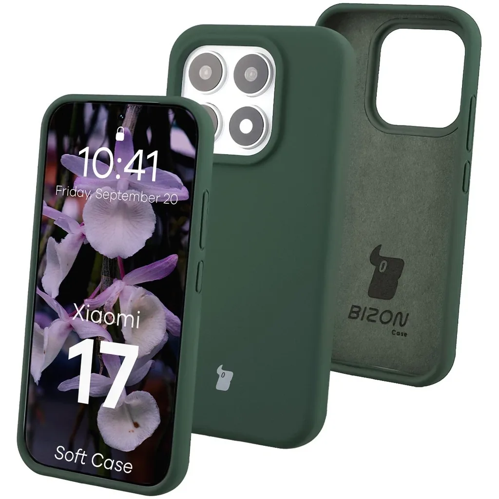 Kryt Bizon Soft Case Xiaomi 17 dark green
