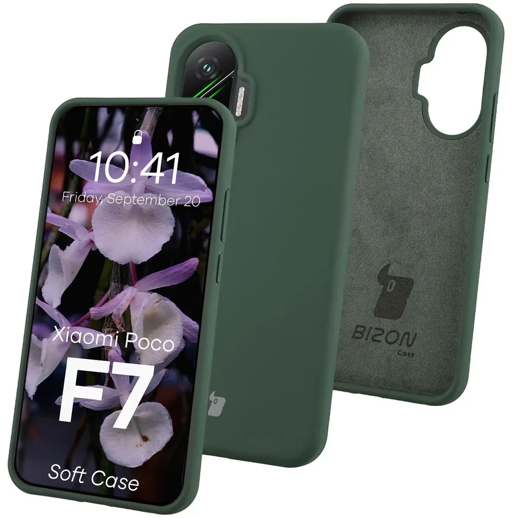 Kryt Bizon Soft Case Xiaomi POCO F7 dark green