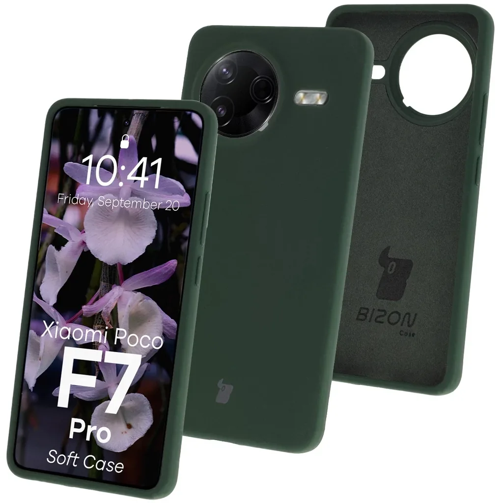 Kryt Bizon Soft Case Xiaomi POCO F7 Pro dark green