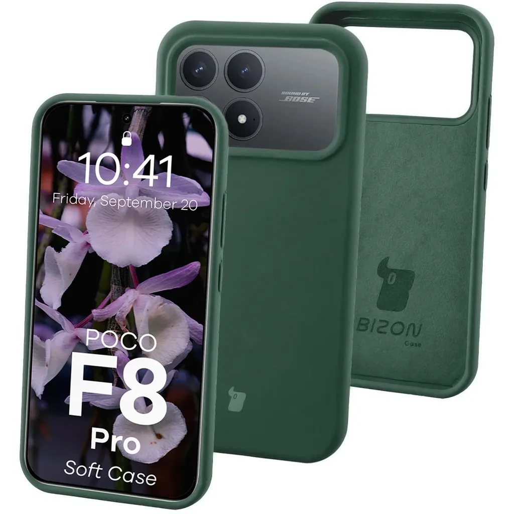 Kryt Bizon Soft Case Xiaomi POCO F8 Pro dark green
