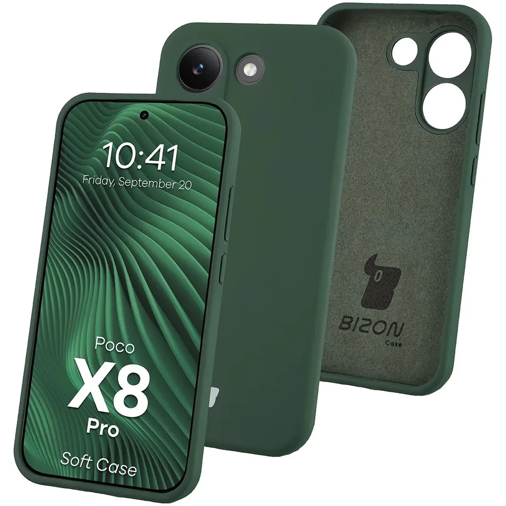 Kryt Bizon Soft Case Xiaomi POCO X8 Pro, dark green