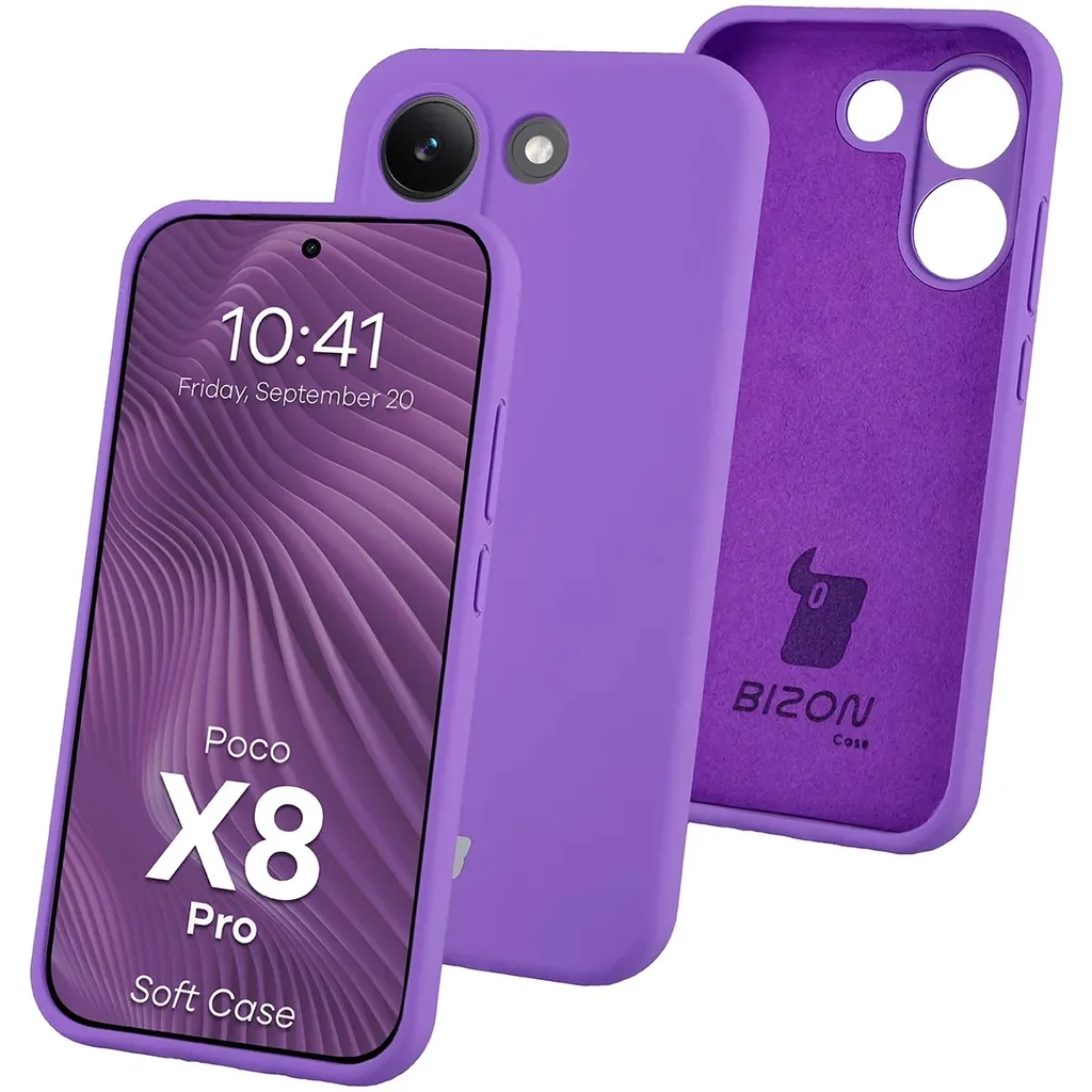 Kryt Bizon Soft Case Xiaomi POCO X8 Pro, purple