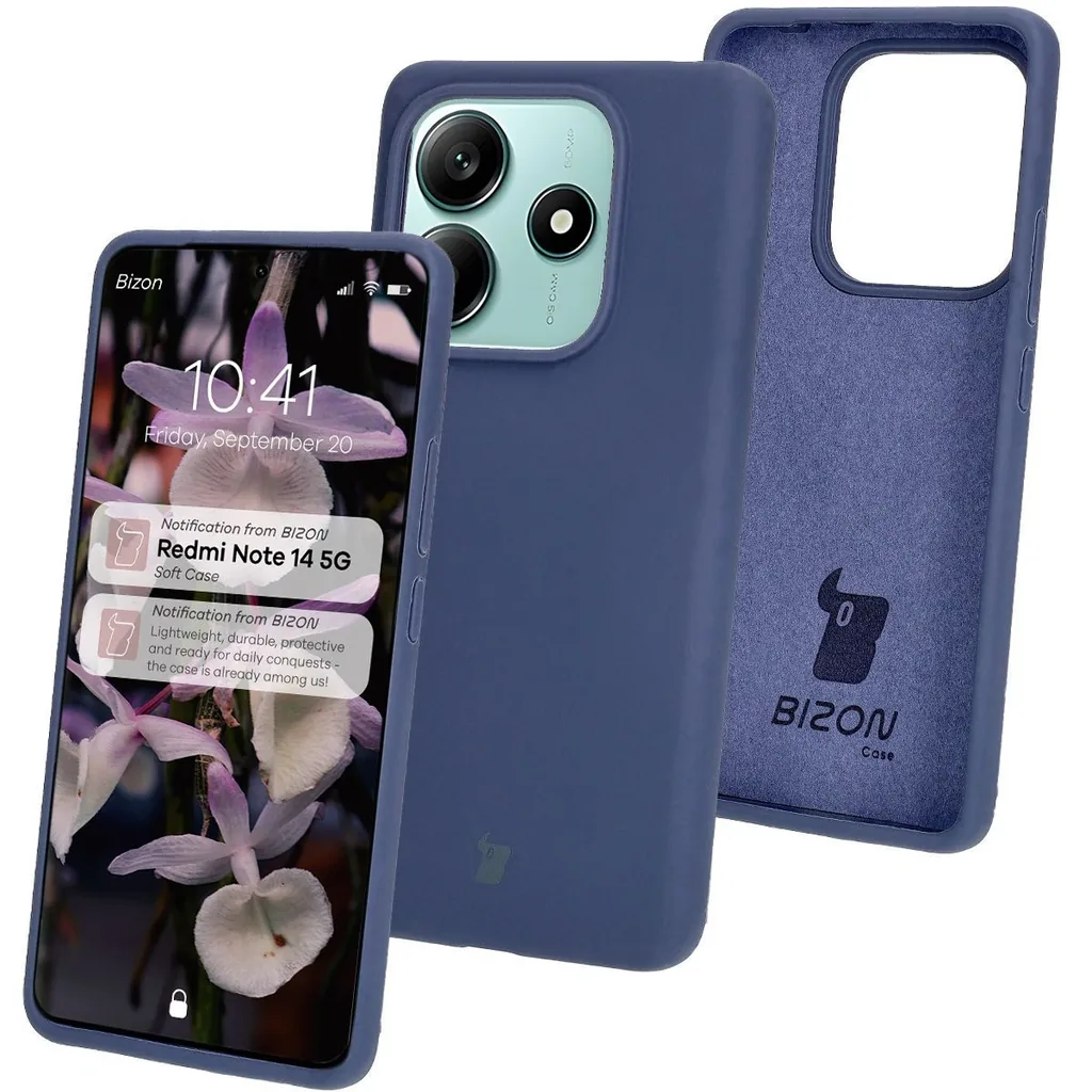 Kryt Bizon Soft Case Xiaomi Redmi Note 14 5G dark blue