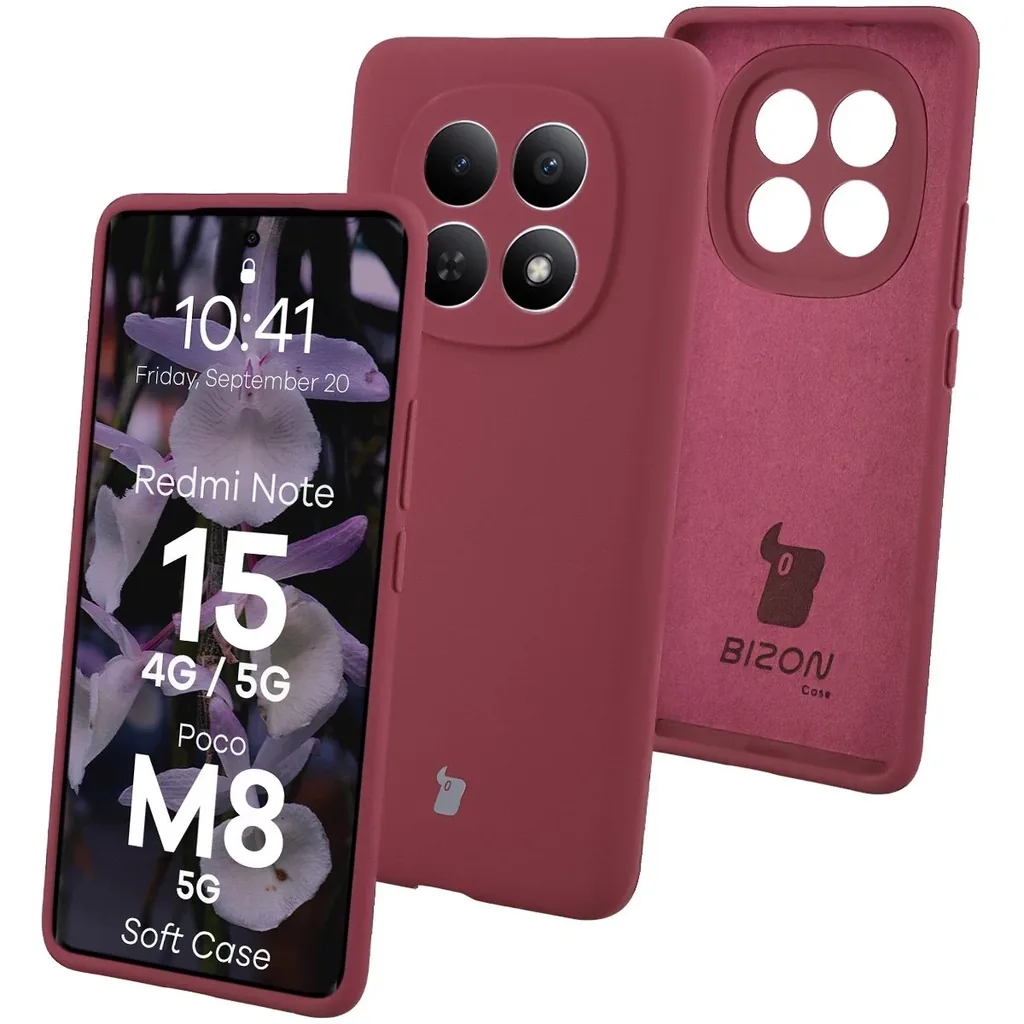Kryt Bizon Soft Case Xiaomi Redmi Note 15 / POCO M8 5G dark purple
