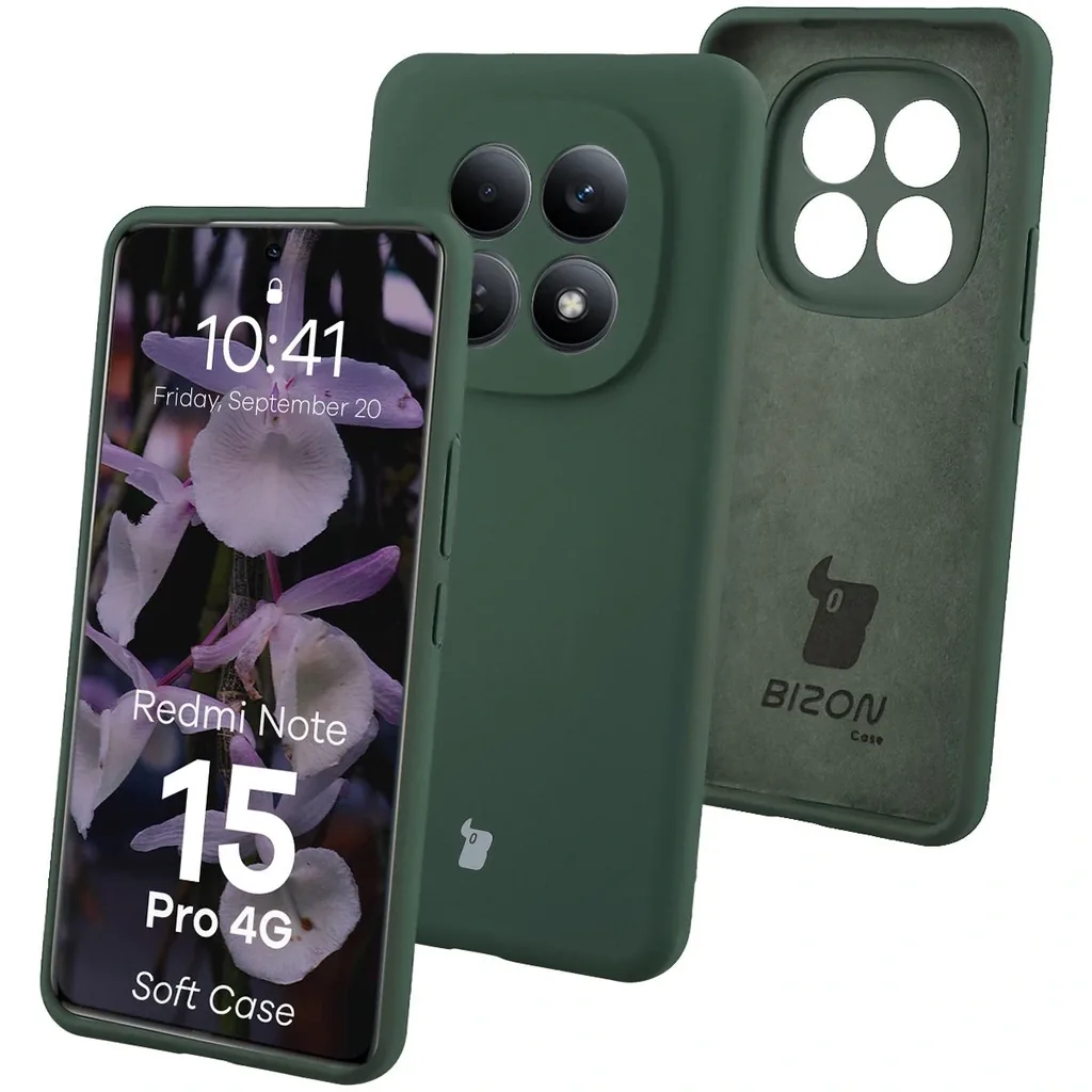Kryt Bizon Soft Case Xiaomi Redmi Note 15 Pro 4G dark green