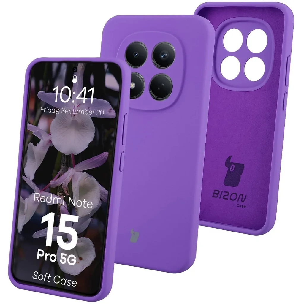 Kryt Bizon Soft Case Xiaomi Redmi Note 15 Pro 5G purple