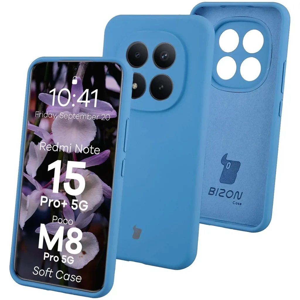Kryt Bizon Soft Case Xiaomi Redmi Note 15 Pro+ Plus 5G / POCO M8 Pro 5G blue