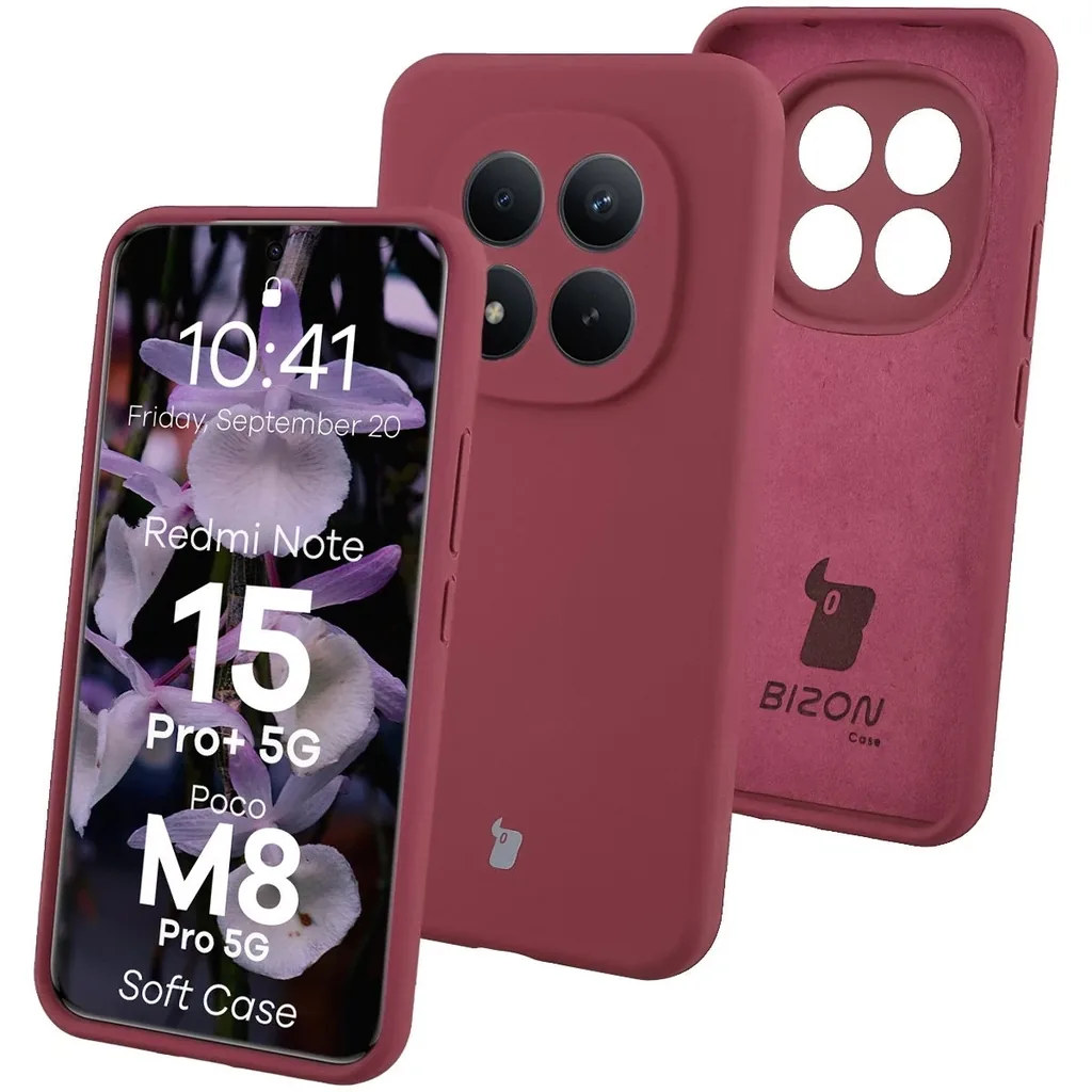 Kryt Bizon Soft Case Xiaomi Redmi Note 15 Pro+ Plus 5G / POCO M8 Pro 5G dark purple