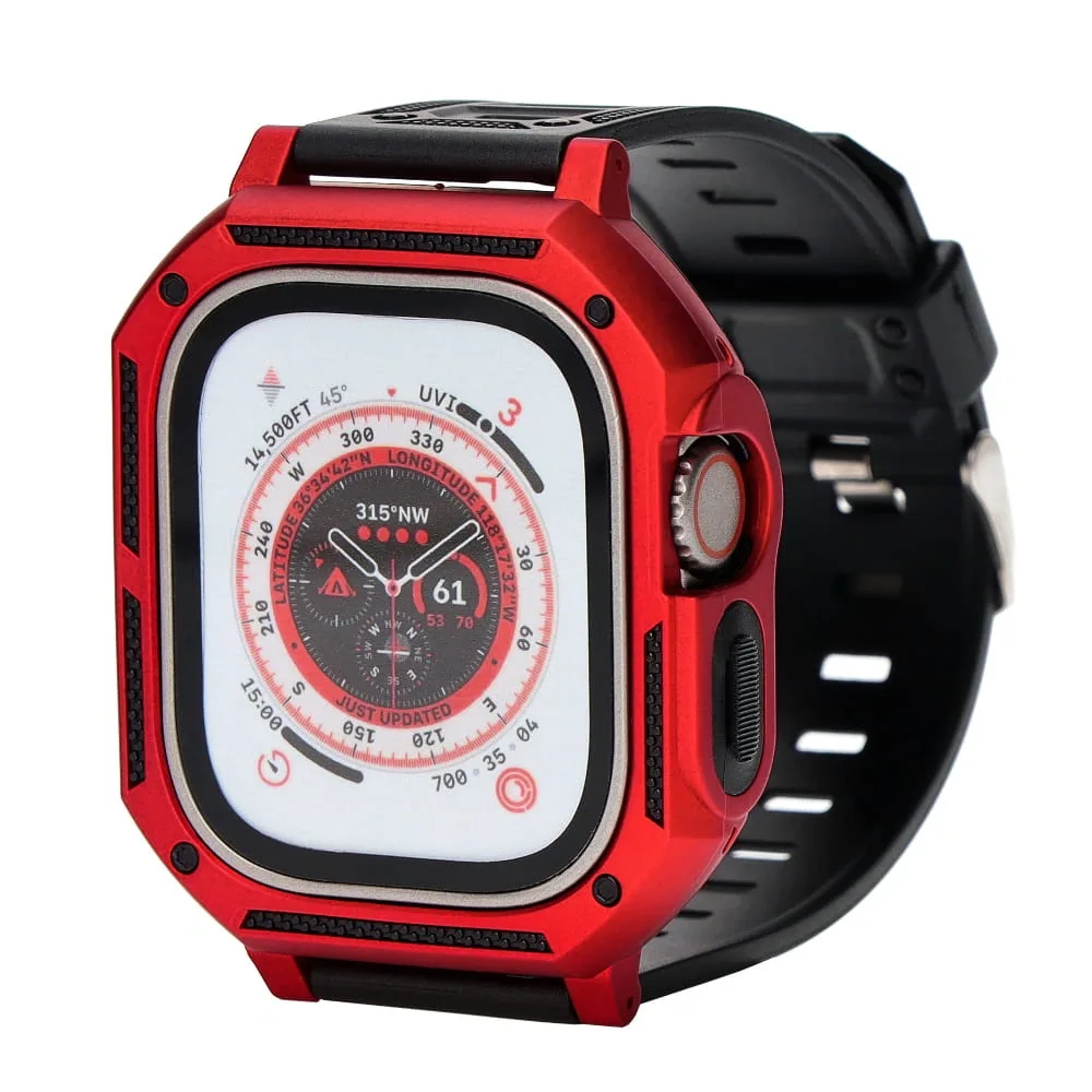 Bizon Strap + Case Watch Armor Apple Watch Ultra 49mm red