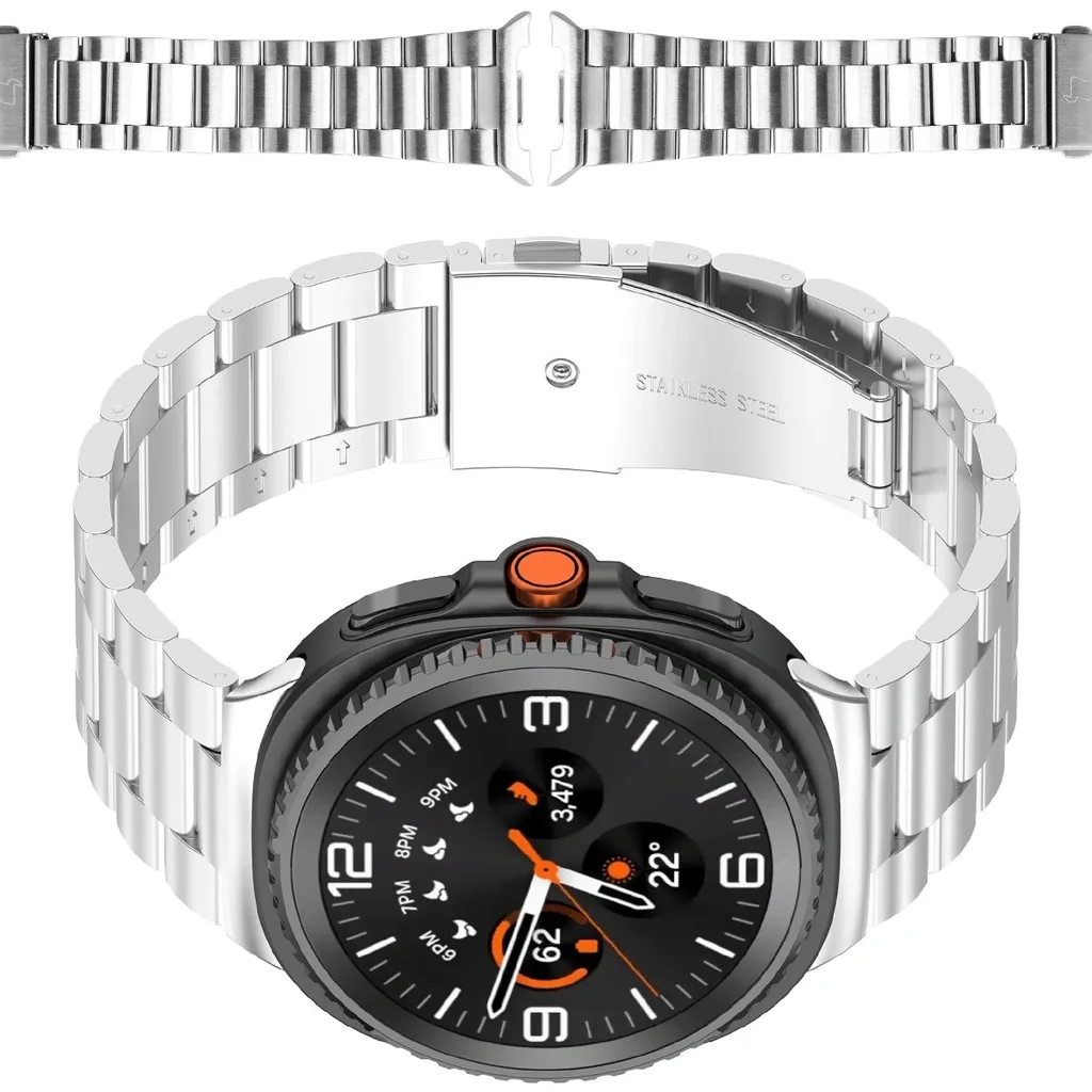 Kryt Bizon Strap Watch Aura Samsung Galaxy Watch 8 40mm / 44mm / 8 Classic 46mm silver
