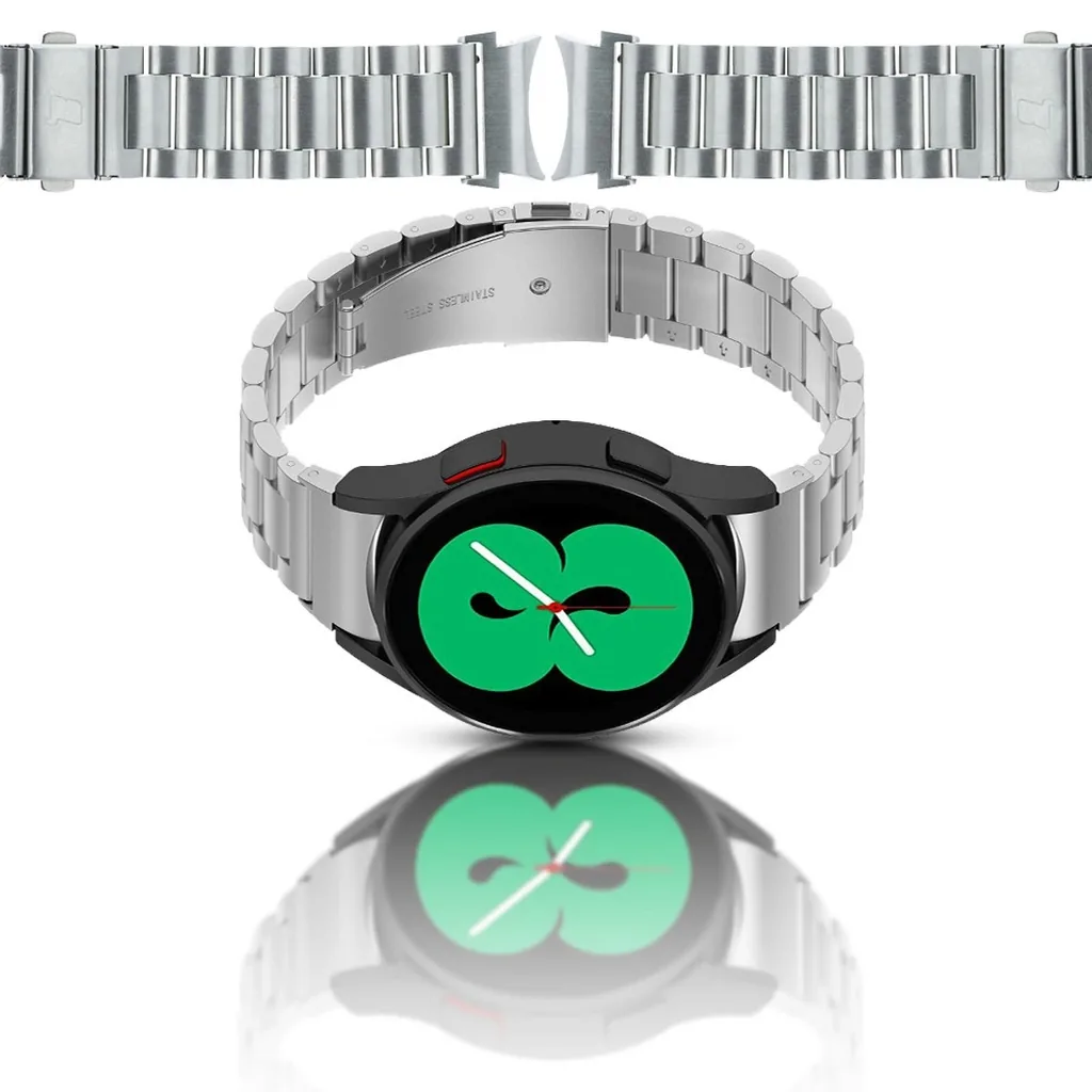 Kryt Bizon Strap Watch Aura Samsung Galaxy Watch FE/7/6/6 Classic/5/5 Pro/4/4 Classic silver