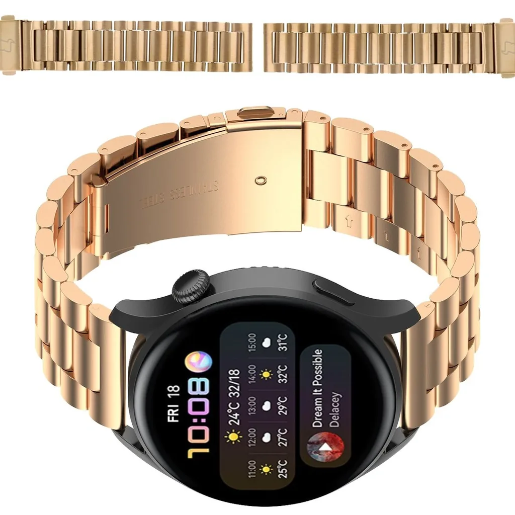 Kryt Bizon Strap Watch Aura Smartwatch 18 mm różowobarva zlatá
