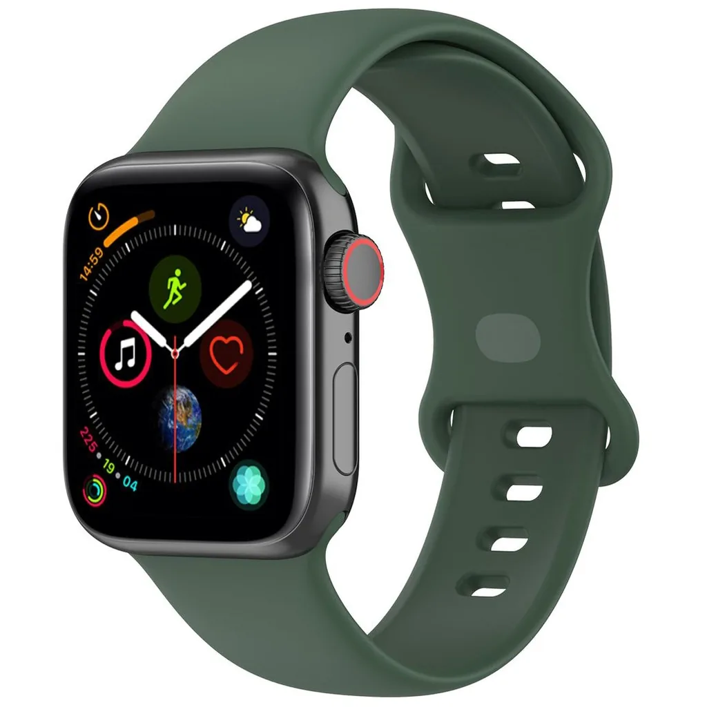 Bizon Strap Watch Silicone Apple Watch 38/40/41/42 mm dark green
