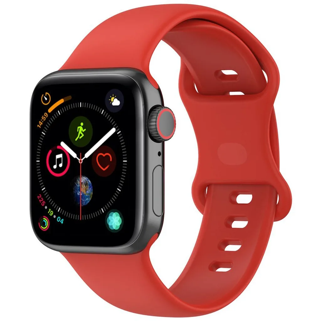 Bizon Strap Watch Silicone Apple Watch 38/40/41/42 mm red