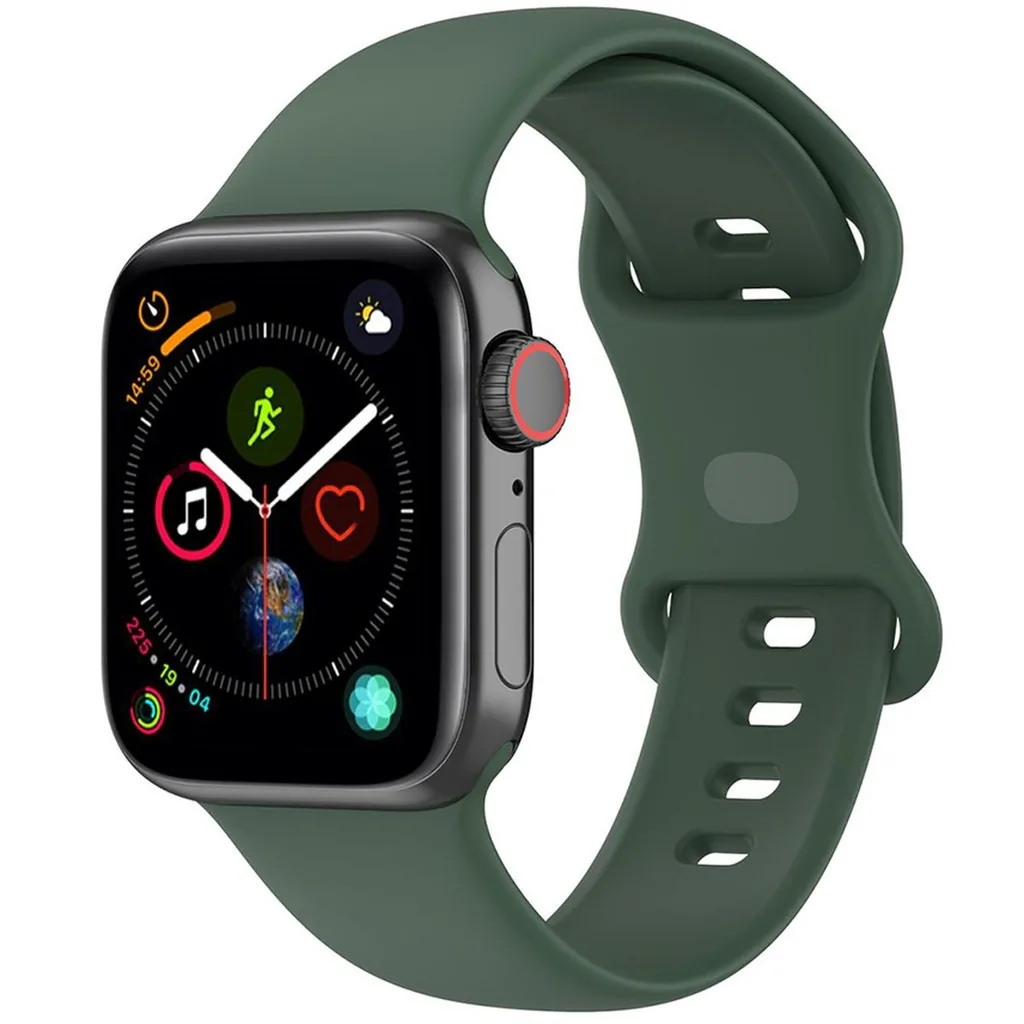 Bizon Strap Watch Silicone Apple Watch 44/45/46/49 mm dark green