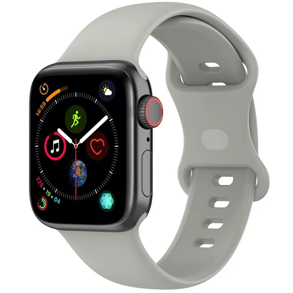 Bizon Strap Watch Silicone Apple Watch 44/45/46/49 mm light grey