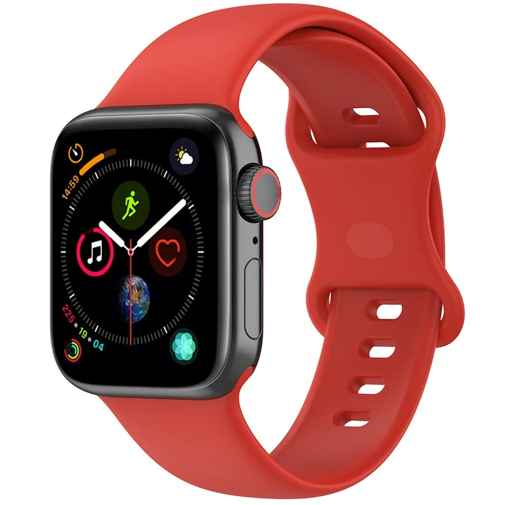 Bizon Strap Watch Silicone Apple Watch 44/45/46/49 mm red