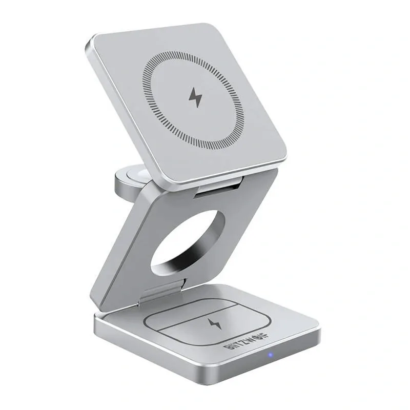 Bezdrátová nabíječka Blitzwolf BW-IW30 3in1 wireless charger 20W MagSafe grey