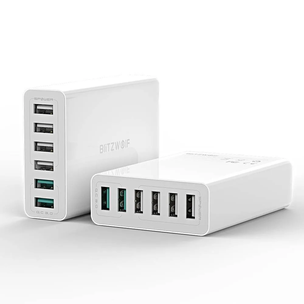 Síťová nabíječka Blitzwolf BW-S15 Charger 6x USB , QC 3.0, 60 W (white)