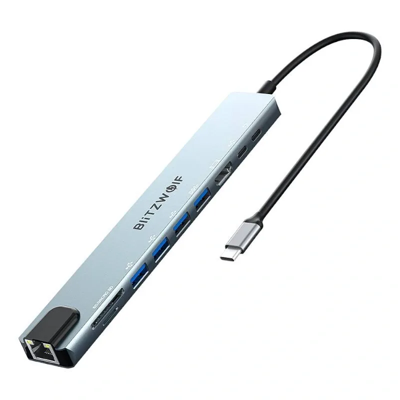 Dokovací stanice Blitzwolf BW-TH5 10-in-1 USB-C (silver)