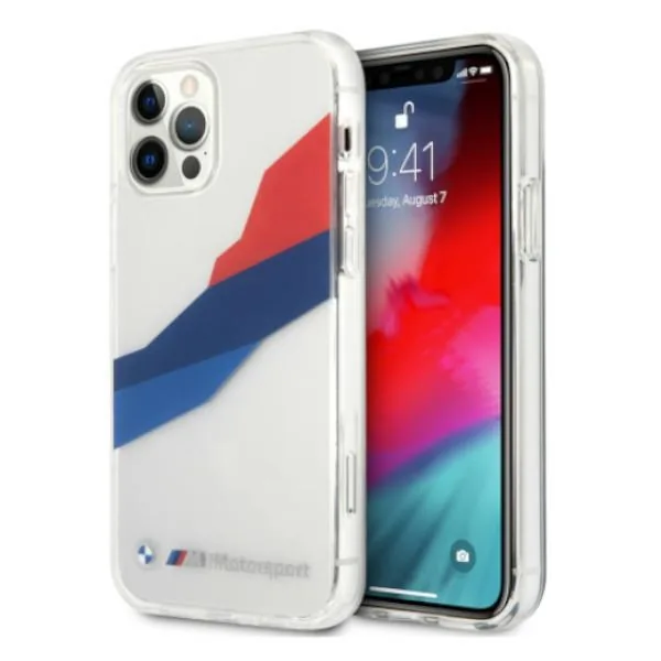 Kryt BMW BMHCP12LSKTGT Apple iPhone 12 Pro Max transparent hardcase Motorsport Tricolor