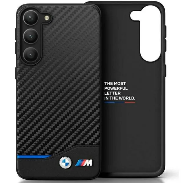 Kryt BMW BMHCS23M22NBCK Samsung Galaxy S23+ Plus black Leather Carbon