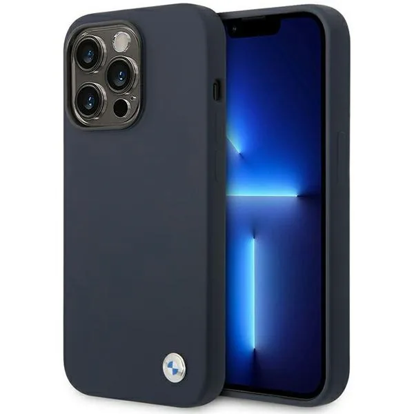 Kryt BMW BMHMP14XSILNA Apple iPhone 14 Pro Max navy Silicone Metal Logo MagSafe