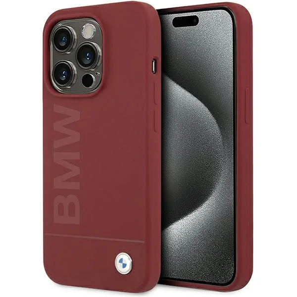 Kryt BMW BMHMP15LSLBLRE Apple iPhone 15 Pro hardcase Silicone Big Logo MagSafe red
