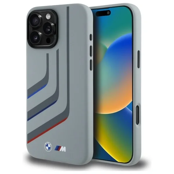 Kryt BMW BMHMP16X23SLIG Apple iPhone 16 Pro Max hardcase Silicone Turning Lines MagSafe grey