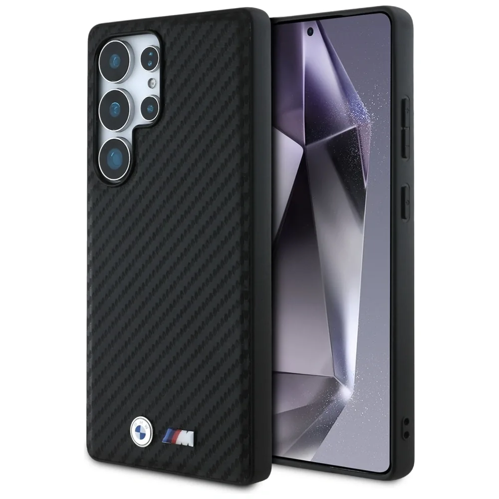 Kryt BMW Leather Carbon MagSafe Samsung Galaxy S25 Ultra black