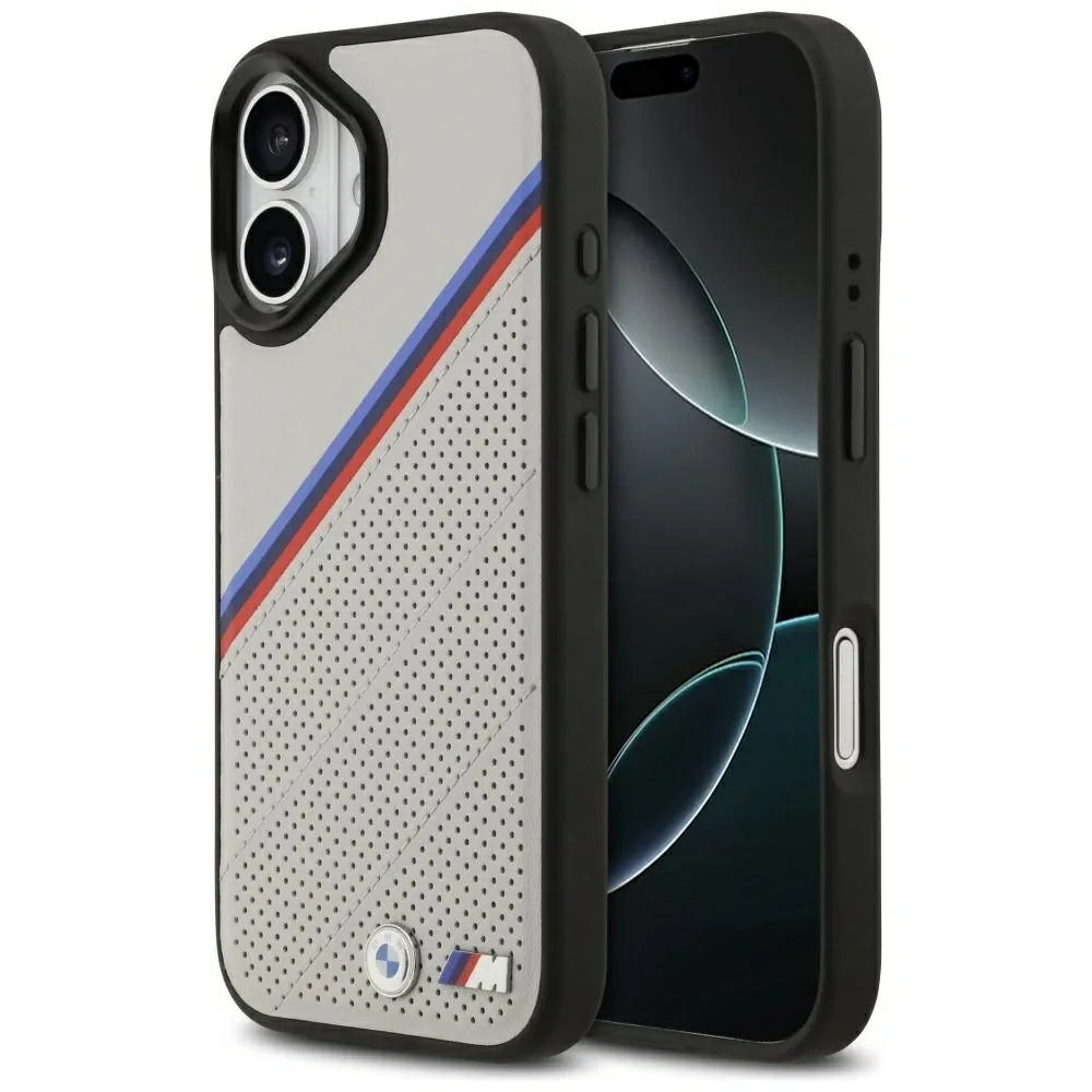 Kryt BMW M Tricolor Metal Logo MagSafe Apple iPhone 17 grey