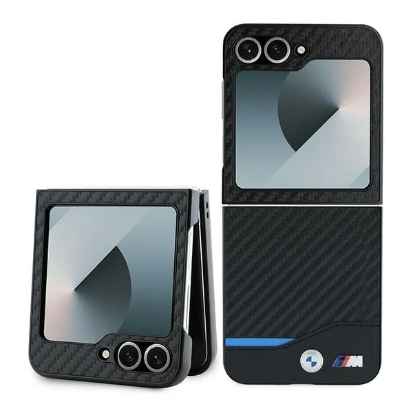 Kryt BMW BMHCZF622NBCK Samsung Galaxy Z Flip 6 / 7 FE hardcase Carbon Blue Line black/black