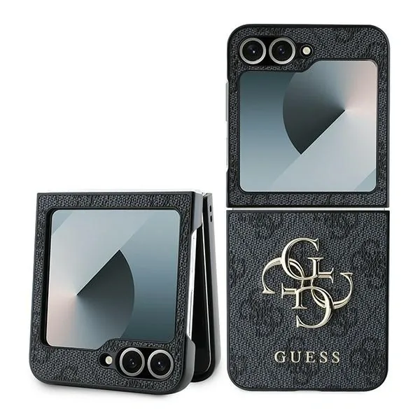 Kryt Guess GUHCZF64GMGGR Samsung Galaxy Z Flip 6 / 7 FE Leather 4G Metal Logo black/black
