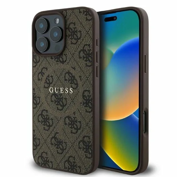 Kryt Guess GUHMP16XG4GFRW Apple iPhone 16 Pro Max hardcase 4G Ring Classic Logo MagSafe brown