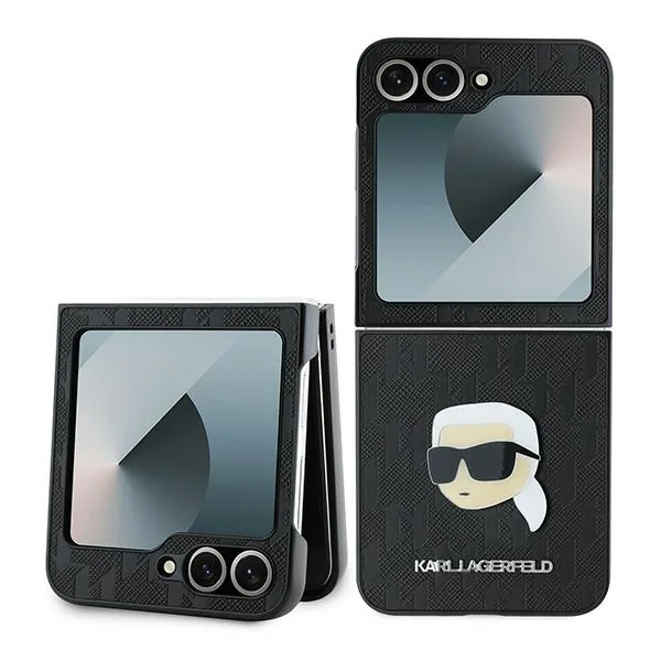 Kryt Karl Lagerfeld KLHCZF6PGKSKIHK Samsung Galaxy Z Flip 6 / 7 FE Saffiano Monogram black/black