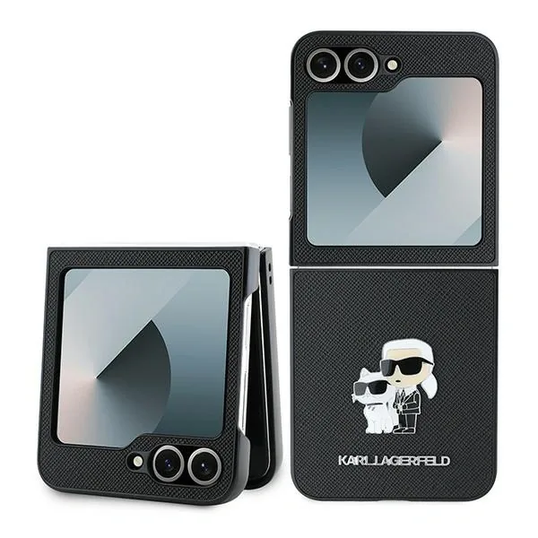 Kryt Karl Lagerfeld KLHCZF6SAPKCNPK Samsung Galaxy Z Flip 6 / 7 FE Saffiano Metal Pin black/black