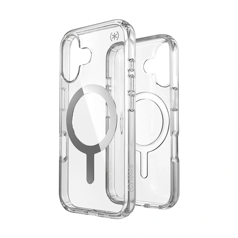 Kryt Speck Presidio Perfect-Clear MagSafe Apple iPhone 16 (Clear / Chrome Finish / Serene Silver)