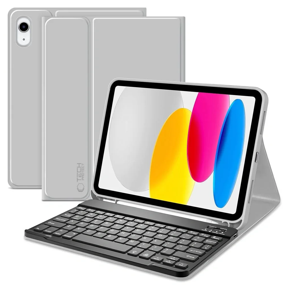 Kryt with keyboard Tech-Protect SmartCase Pen + Keyboard Apple iPad Air 10.9 2022 (5th generation) / iPad Air 11 2025 (7th generation) Grey