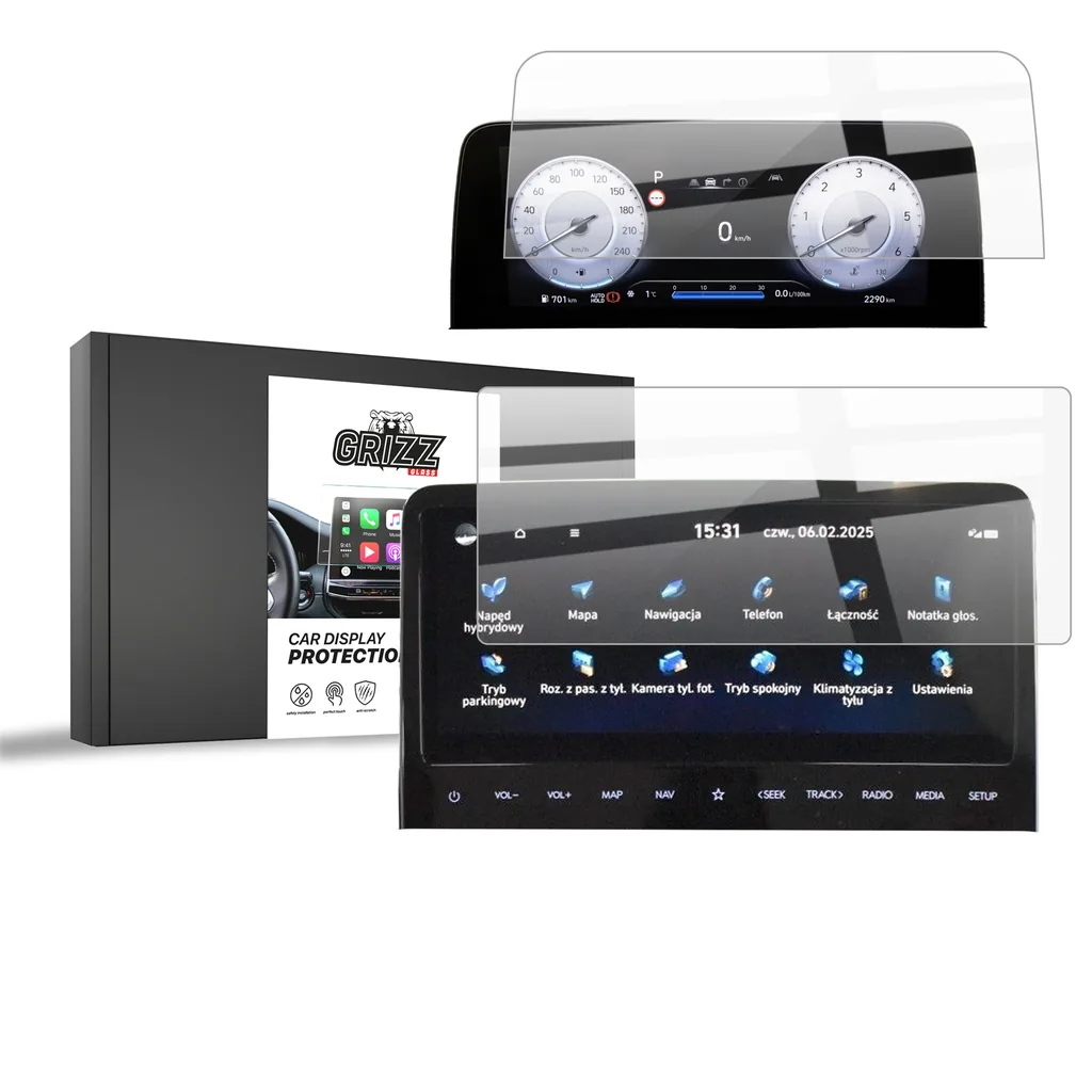 Keramická fólie do auta GrizzGlass CarDisplay Protection Hyundai Staria 10,25" (2021-2026) [2in1]